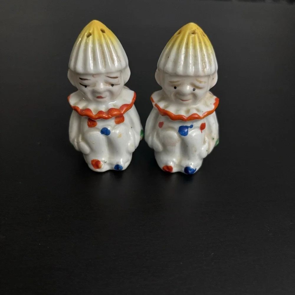 Vintage Clown Salt And Pepper Shakers Made In Japan